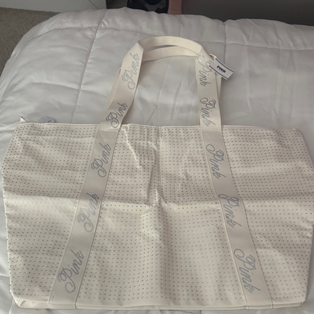 NWT VICTORIA SECRET PINK BEDAZZLED TOTE BAG